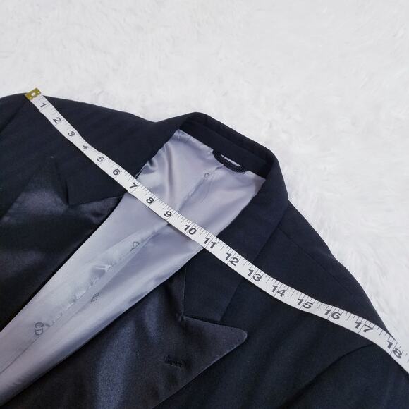Christian Dior Blazer Men 46L Striped Peak Lapel Tuxedo Blazer - Picture 5 of 14